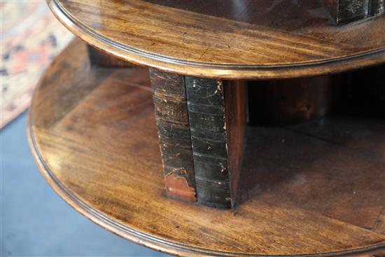 A George III mahogany revolving bookcase, c.1810, H.4ft Diam.2ft 11in.